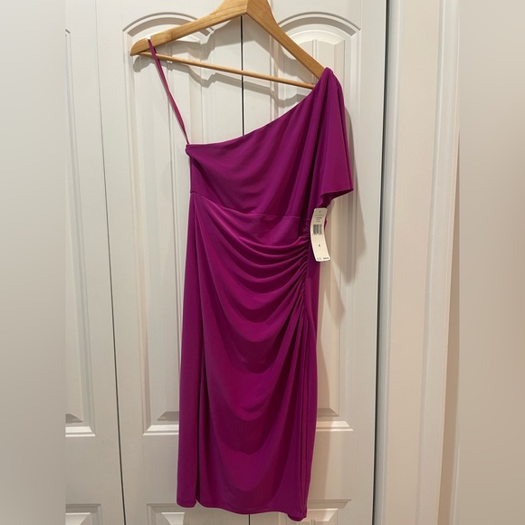 Ralph Lauren NWT plum one shoulder dress Sz 4 - Picture 1 of 3